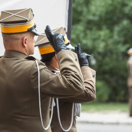 Na zdjęciu salutujący żołnierze