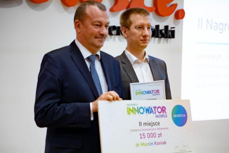 Wicemarszałek województwa mazowieckiego Wiesław Raboszuk i dr inż. Marcin Koniak