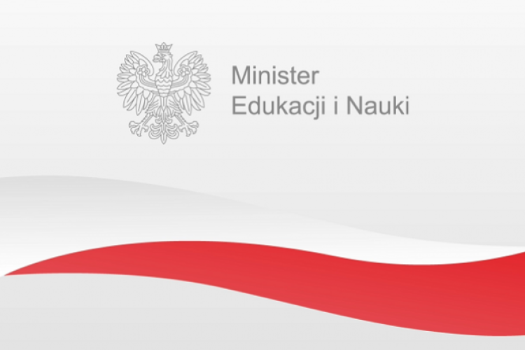 biało-czerwona flaga i nazwa ministerstwa 