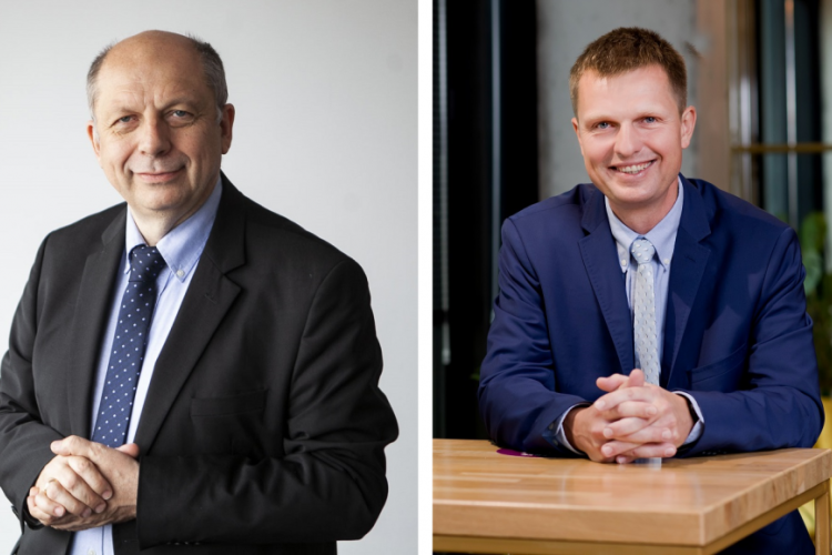 Prof. Krzysztof Kulpa i prof. Piotr Samczyński