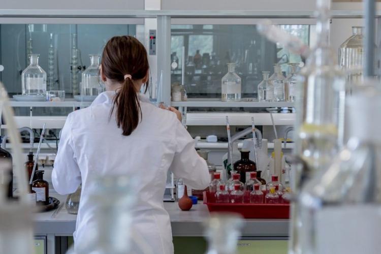 Zdjęcie osoby pracującej w laboratorium 