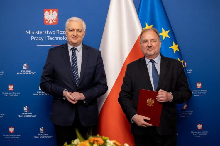 Jarosław Gowin, Wicepremier i Minister Rozwoju, Pracy i Technologii i prof. Krzysztof Zaremba, Rektor PW