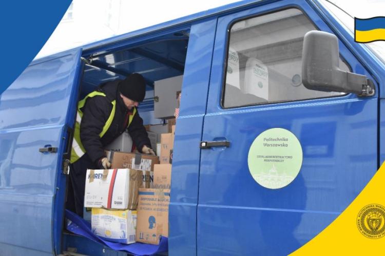Zdjęcie samochodu z darami dla Ukrainy