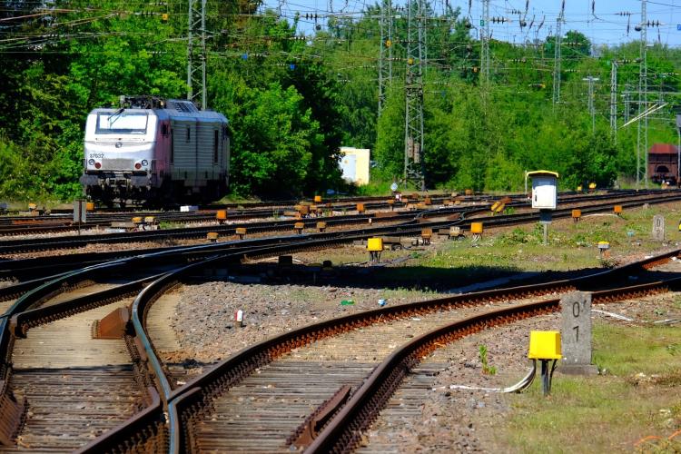 Na zdjęciu bocznica kolejowa praz pociąg