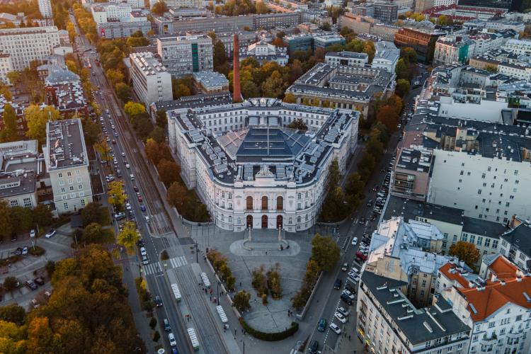 Na zdjęciu Kampus Centralny PW widziany z lotu ptaka