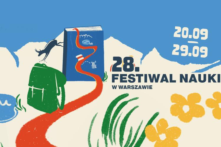 Grafika zapowiadająca 28. Festiwal Nauki