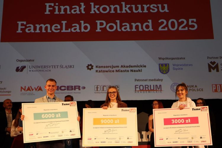 Młodzi naukowcy z Wydziału Chemicznego laureatami konkursu FameLab 2025, fot. FameLab Poland