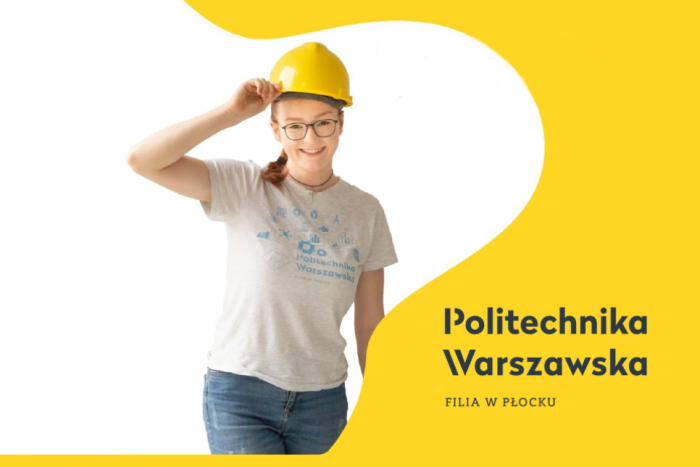 Zdjęcie studentki w kasku ochronnym