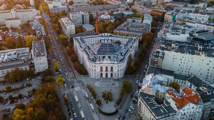 Na zdjęciu Kampus Centralny PW z lotu ptaka