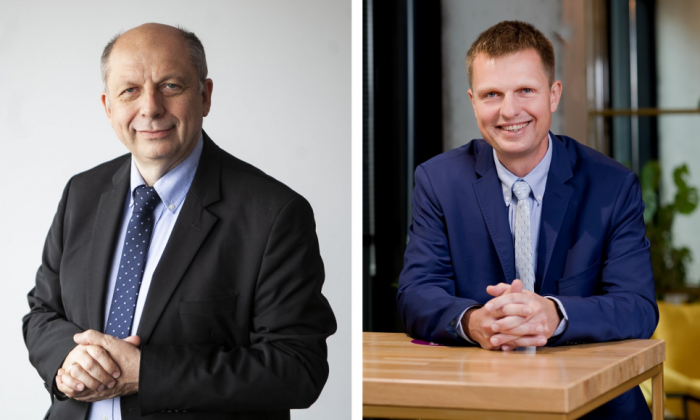 Prof. Krzysztof Kulpa i prof. Piotr Samczyński