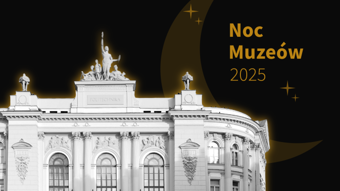 Grafika prezentująca Gmach Główny i zapowiadająca Noc Muzeów 2025