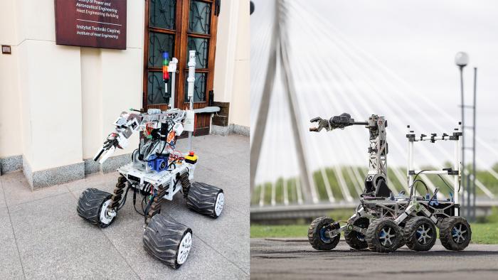 Na zdjęciu dwa łaziki marsjańskie