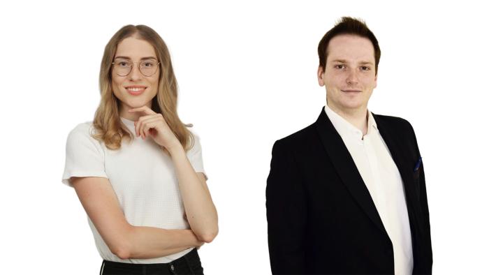 Na zdjęciu: doktoranci PW Emilia Wdowiak i Piotr Arcab 