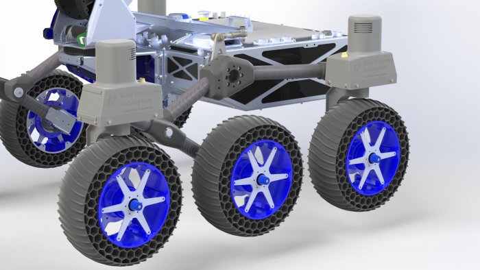 Zbliżenie na łazika marsjańskiego HAL-062