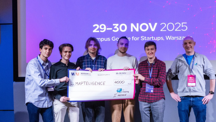 Na zdjęciu: zespół Maptelligence, zwycięzcy pierwszej edycji Warsaw AI Hackathon 