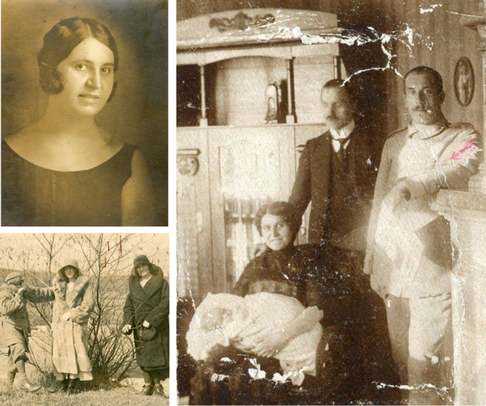 Kolaż zdjęć z Margaratą Czochralską i rodziną Czochralskich