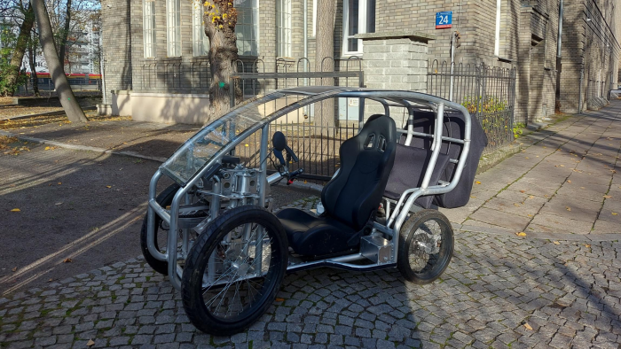 Na zdjęciu: rower z napędem suwnicowym - projekt Łukasza Beresia