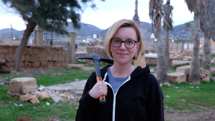 Na zdjęciu: dr Anna Lejzerowicz podczas badań w Ptolemais