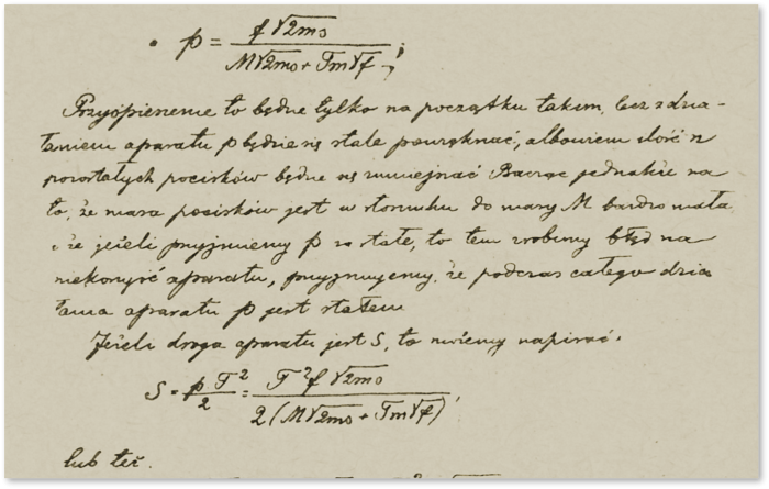 Na zdjęciu fragment rękopisu „Planetostat” z 1895 roku