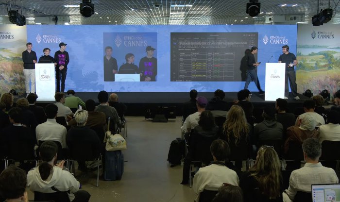 studenci podczas hackathonu ETHGlobal Cannes 2026