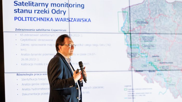 Na zdjęciu: Konferencja prasowa na temat projektu Civil Security Hub Poland 