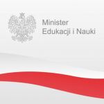 biało-czerwona flaga i nazwa ministerstwa 