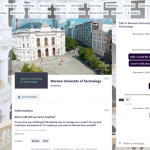 Widok wirtualnego stoiska PW podczas konferencji Women in Tech
